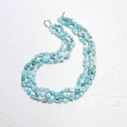 Lii Ji Blue Statement Necklace Larimar Dominica Stone 51cm Pearl Necklace 3rows Stock Sale Women Necklace