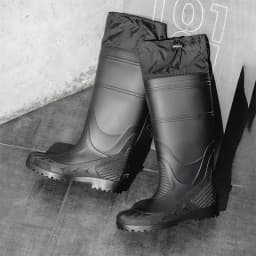 Black High-Top Men's Rain Boots, Adjustable Drawstring Long Boots, Wear-Resistant, Non-Slip, Outdoor Fishing Waterproof Boots, Farm Work Rain Boots, Pvc Water Boots