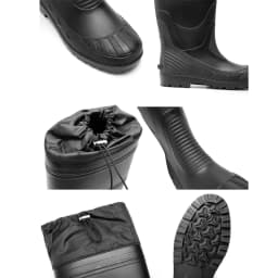 Black High-Top Men's Rain Boots, Adjustable Drawstring Long Boots, Wear-Resistant, Non-Slip, Outdoor Fishing Waterproof Boots, Farm Work Rain Boots, Pvc Water Boots