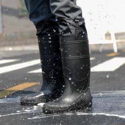 Black High-Top Men's Rain Boots, Adjustable Drawstring Long Boots, Wear-Resistant, Non-Slip, Outdoor Fishing Waterproof Boots, Farm Work Rain Boots, Pvc Water Boots
