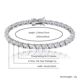 TOPGRILLZ 5mm Tennis Chain Bracelet High Quality Triangular Iced Out Cubic Zirconia Hip Hop Charm Fashion Jewelry For Women