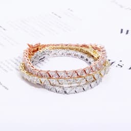 TOPGRILLZ 5mm Tennis Chain Bracelet High Quality Triangular Iced Out Cubic Zirconia Hip Hop Charm Fashion Jewelry For Women