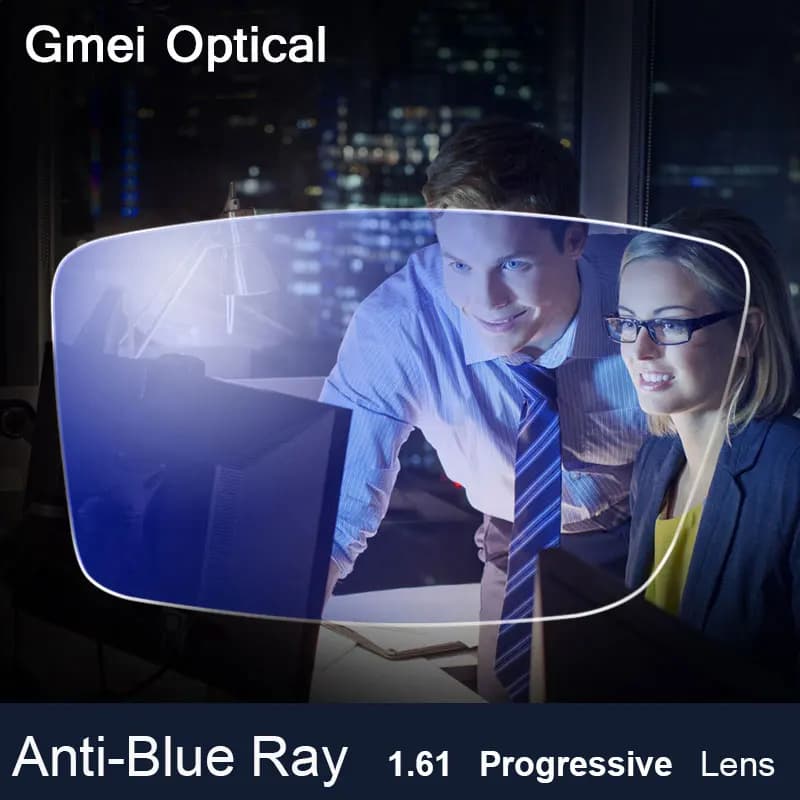 Anti-Blue Ray Lens 1.61 Free Form Progressive Prescription Optical Lens Glasses Beyond UV Blue Blocker Lens For Eyes Protection