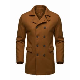 New Men's Trench Coat Double Breasted Winter Jacket Business Casual Men's Long Knee-length Jacket Street Wear Male Coats