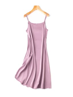 SuyaDream Women Silk Dress 93%Silk 7%Spandex Spaghetti Strap Mid Dresses 2024 Summer New Clothes Blue