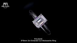 AnuJewel 6x8mm 2ct Emerald Cut Moissanite Engagement Wedding Ring 925 Sterling Silver Rings For Women Jewelry Wholesale
