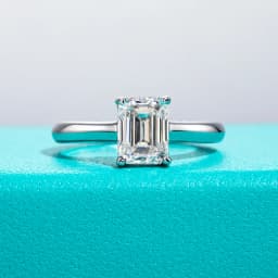 AnuJewel 6x8mm 2ct Emerald Cut Moissanite Engagement Wedding Ring 925 Sterling Silver Rings For Women Jewelry Wholesale