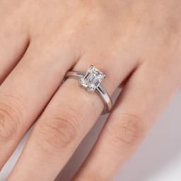 AnuJewel 6x8mm 2ct Emerald Cut Moissanite Engagement Wedding Ring 925 Sterling Silver Rings For Women Jewelry Wholesale