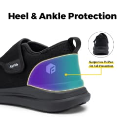 FitVille Men's Diabetic Shoes for Elder Orthopedics Feet Swollen Extra Wide Adjustable Walking Shoe Elderly Foot Pain Relief