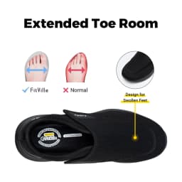 FitVille Men's Diabetic Shoes for Elder Orthopedics Feet Swollen Extra Wide Adjustable Walking Shoe Elderly Foot Pain Relief