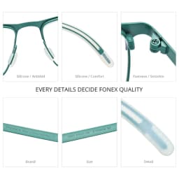 FONEX Titanium Glasses Frame Men Brand Design Square Eyeglasses Frame Ultralight-Weight Japanese High-end Silicone Eyewear 8521