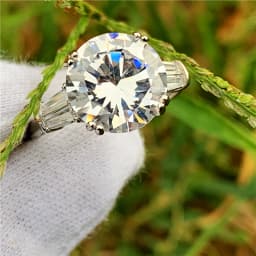 Solitaire Round cut 6ct Sona cz Ring 925 Sterling Silver Engagement Wedding Band Rings for women Bridal Luxury Party Jewelry