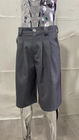 Mauroicardi Spring Summer Loose Casual Soft Grey Pleated Shorts for Men with High Waist Short Straight Pants Korean Clothes 2024