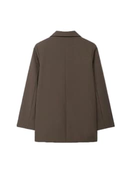 Women's Double-Breasted Solid Color Blazer Coat Long Sleeve Office Wear for Spring Autumn Winter Old Money Style