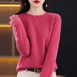 2026 New Cashmere Basic Top Long Sleeve Women O-Neck Knitted Sweater 100% Pure Merino Wool Pullover Clothing Knitwear Traf