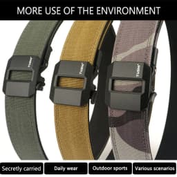 TUSHI Hard Tactical Gun Belt for Men Metal Automatic Buckle Thick Nylon Police Military Belt Casual Belt IPSC Girdle Male