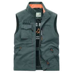 Men Summer Outdoor Work Safari Fishing Travel Photo Hiking Vest with Pockets Gym Jogging Running Sport Sleeveless Mesh Waistcoat