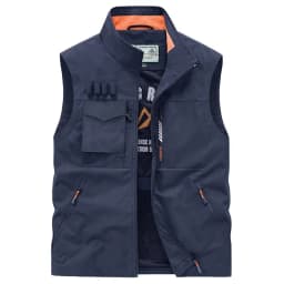 Men Summer Outdoor Work Safari Fishing Travel Photo Hiking Vest with Pockets Gym Jogging Running Sport Sleeveless Mesh Waistcoat
