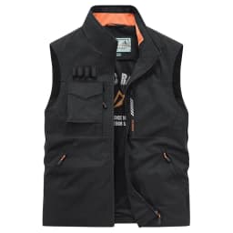 Men Summer Outdoor Work Safari Fishing Travel Photo Hiking Vest with Pockets Gym Jogging Running Sport Sleeveless Mesh Waistcoat
