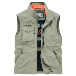 Men Summer Outdoor Work Safari Fishing Travel Photo Hiking Vest with Pockets Gym Jogging Running Sport Sleeveless Mesh Waistcoat