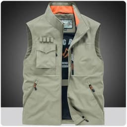 Men Summer Outdoor Work Safari Fishing Travel Photo Hiking Vest with Pockets Gym Jogging Running Sport Sleeveless Mesh Waistcoat