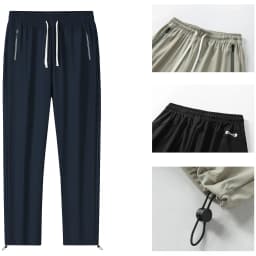 190cm 200cm Men's Tall Pants Zipper Pocket Summer Trouser Teeneeger Male Ice Silk Extra Long Length 110 115 Cm 120cm Lengthened
