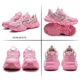 Rotating Button Ladies' Safety Shoes Breathable Work Sneakers Steel Toe Shoes Women Protective Shoes Puncture-Proof Work Shoes