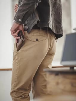 Maden Vintage Heavyweight Khaki Casual Pants Twill Cotton Straight Pants for Men's Autumn Workwear Classic Zip Fly Trousers