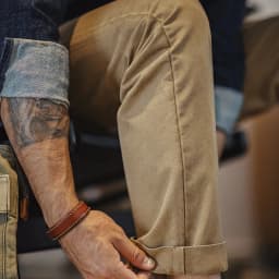 Maden Vintage Heavyweight Khaki Casual Pants Twill Cotton Straight Pants for Men's Autumn Workwear Classic Zip Fly Trousers