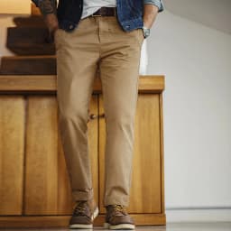 Maden Vintage Heavyweight Khaki Casual Pants Twill Cotton Straight Pants for Men's Autumn Workwear Classic Zip Fly Trousers