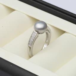 Genuine Natural Freshwater Pearl Rings Woman,925 Sterling Silver Ring With Pearl Adjustable Mom Wife Birthday Gift White Black
