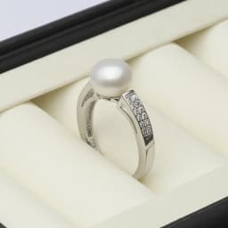 Genuine Natural Freshwater Pearl Rings Woman,925 Sterling Silver Ring With Pearl Adjustable Mom Wife Birthday Gift White Black
