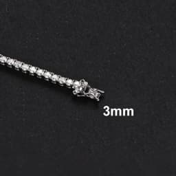 NeeTim 3mm 4mm 5mm All Moissanite Tennis Bracelet Sparkling Chain 925 Sterling Silver with Gold Plated Bracelets For Women Men