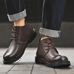 VIPOL Tooling Boots for Men Retro Leather Shoes Comfortable Platform Leisure Flats Classics Outdoor Leisure Men's Boot