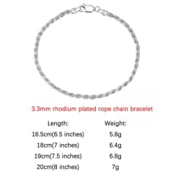 ORSA JEWELS 100% Soild 925 Sterling Silver Chain Bracelets Simple Stackable Chain Bracelets Gfts Women Men Versatile Bracelet
