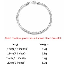 ORSA JEWELS 100% Soild 925 Sterling Silver Chain Bracelets Simple Stackable Chain Bracelets Gfts Women Men Versatile Bracelet