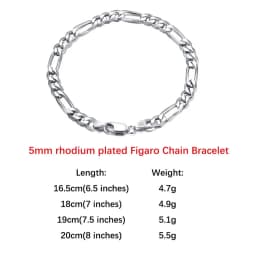 ORSA JEWELS 100% Soild 925 Sterling Silver Chain Bracelets Simple Stackable Chain Bracelets Gfts Women Men Versatile Bracelet