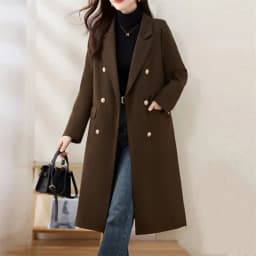 Red Woolen Coat 2026 Autumn Winter New Fashion Temperament with cotton Thicken Wool Coats Female Slim Casual Warm Long Overcoat