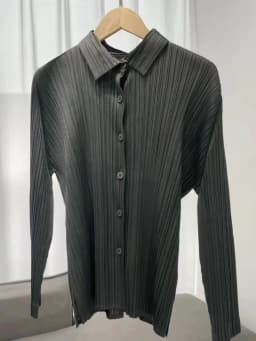 Women's Shirt Miyake Pleated Lapel Long Sleeve Shirt Casual Versatile Loose Plus Size Shirt Pleated Cardigan Tops 2024 Fall New