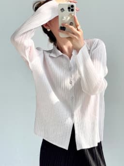 Women's Shirt Miyake Pleated Lapel Long Sleeve Shirt Casual Versatile Loose Plus Size Shirt Pleated Cardigan Tops 2024 Fall New