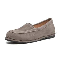 AIYUQI Women's Winter Loafers Anti-slip Slip-on Fur-lined Women Shoes Plus-size Genuine Leather Mary Jane Driving Shoes Female
