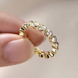 IOGOU 14k Gold Filled Full Eternity Ring Bezel 3mm D Round Moissanite Rings Stackable Bands GRA Certified Jewelry for Women 2026