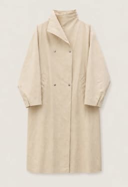 Women Autumn Long Trench Coat Chic Stand Collar Button Batwing Sleeve Oversize Jacket Fashion High Street Windproof Loose Outfit