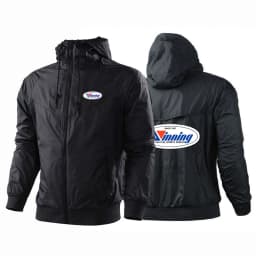 2024 New Men Winning Boxing Printing Spring and Autumn Windproof Hooded Color Matching Windbreaker Fashion Tops