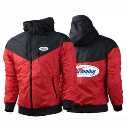 2024 New Men Winning Boxing Printing Spring and Autumn Windproof Hooded Color Matching Windbreaker Fashion Tops