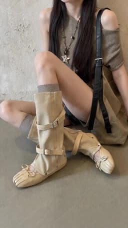 Retro Western Buckle Ankle Boots Suede-like Wedge Heel Foldable Short Boots for Casual Wear