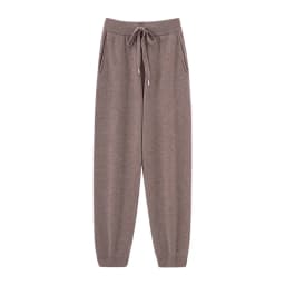Autumn And Winter New 100% Merino Wool Flat Small Foot Pants Women Loose High Waist Lean Knitted Cashmere Bunched Foot Pants