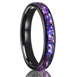 8mm/4mm Amethyst Nebula Tungsten Carbide Ring, Wedding Engagement Ring for Men and Women, Comfortable Fit Jewelry Gift