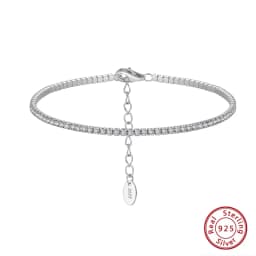 ORSA JEWELS Authentic 925 Sterling Silver Tennis Bracelet Fashion Black&Pink&Blue 4A Zirconia Bracelet Jewelry for Women SB190