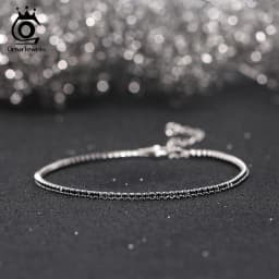 ORSA JEWELS Authentic 925 Sterling Silver Tennis Bracelet Fashion Black&Pink&Blue 4A Zirconia Bracelet Jewelry for Women SB190